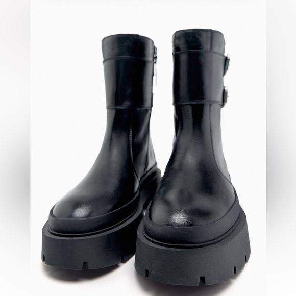 NEW Buckled Leather Ankle Boots - Picture 8 of 16